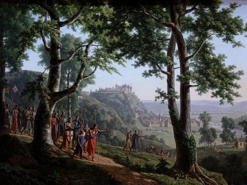 1764-Alexandre Millin Duperreux - Veduta del castello e della città di Joinville